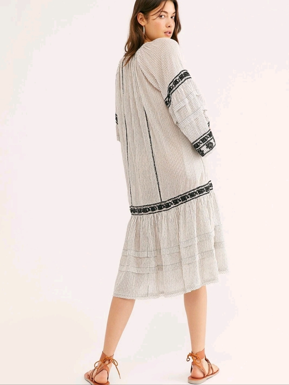 Free People Vagabond Cotton Embroidered Tunic Dress XS NWT New - Picture 3 of 12